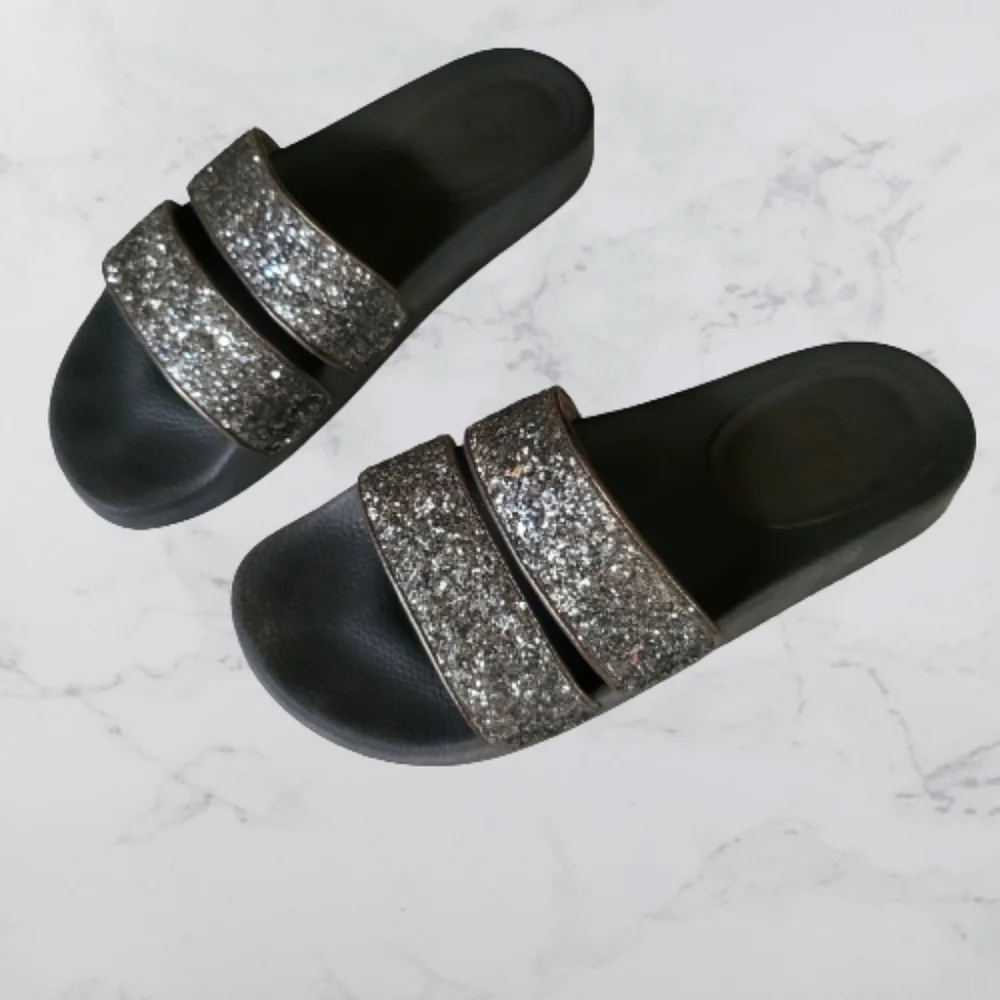Glittery Slides Sandals for Women